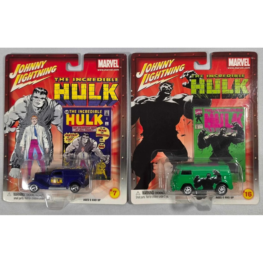 JOHNNY LIGHTNING MARVEL ~ THE INCREDIBLE HULK VW PANEL VAN #16 & '33 FORD #7